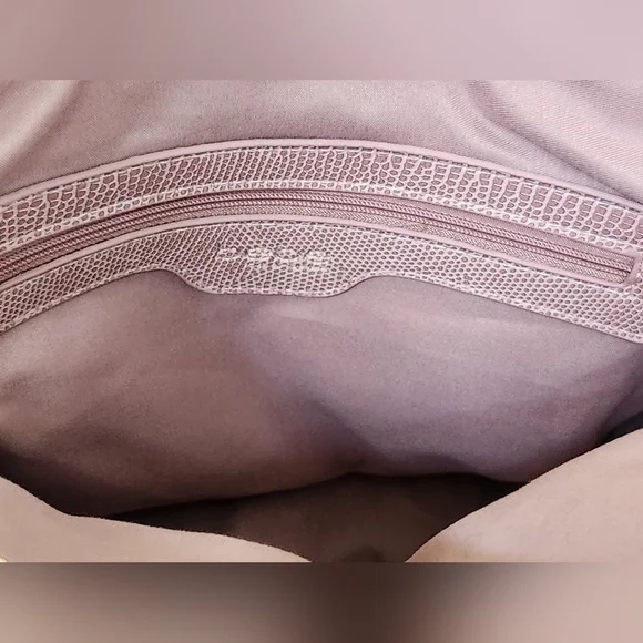 Bebe Fabiola Stamped Lizard Dome Satchel  Pink NEW - Picture 9 of 12